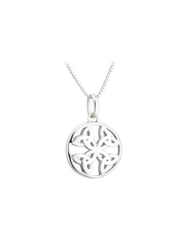 Silver Trinity Knot Pendant with 4 points