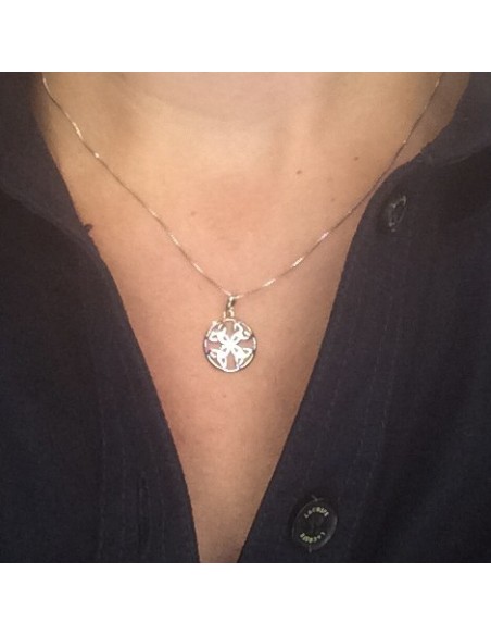 Silver Trinity Knot Pendant with 4 points