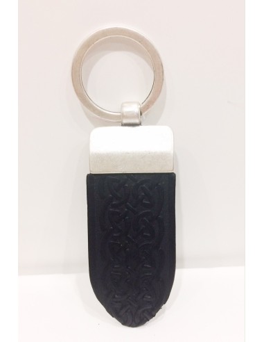 Small Celtic embossed leather keychain